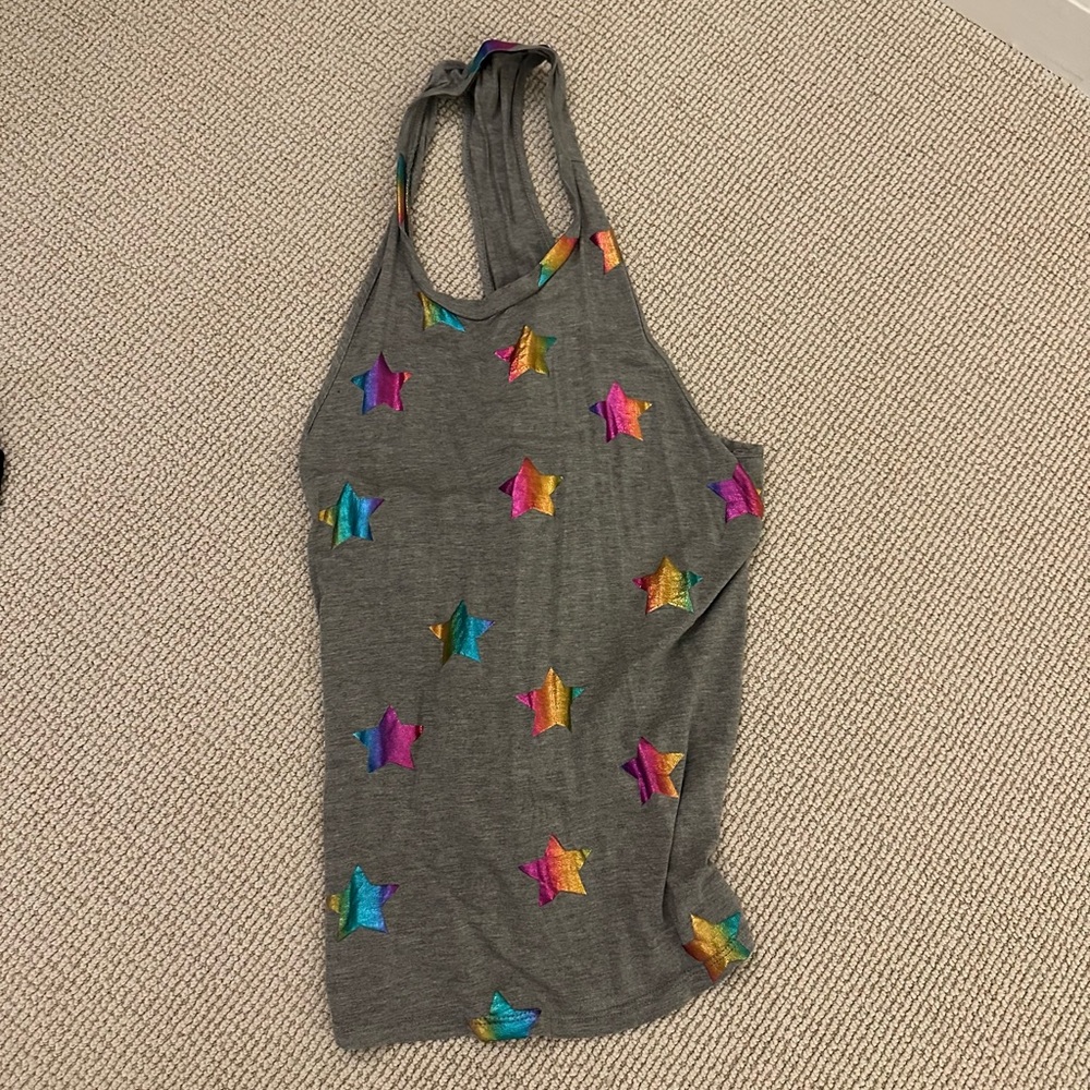 Terez Gray Tank Top with Colorful Stars
